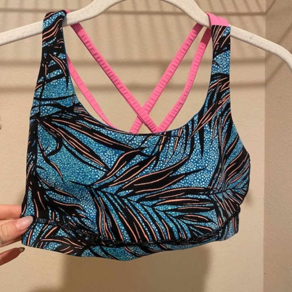 Lululemon Sports Bra Palm and Pink